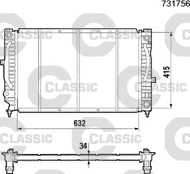 Valeo 231756 - Radiateur, refroidissement du moteur cwaw.fr