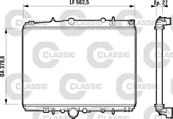 Valeo 232598 - Radiateur, refroidissement du moteur cwaw.fr