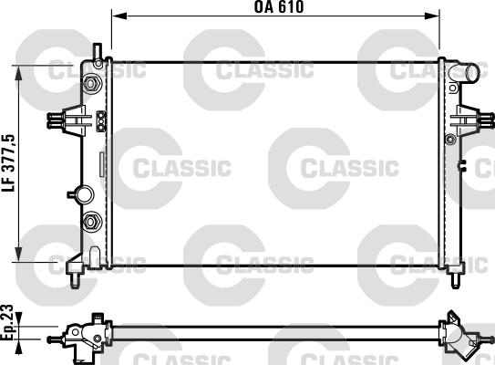 Valeo 232549 - Radiateur, refroidissement du moteur cwaw.fr