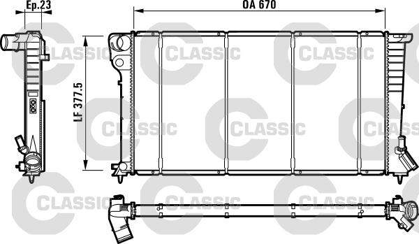 Valeo 232517 - Radiateur, refroidissement du moteur cwaw.fr