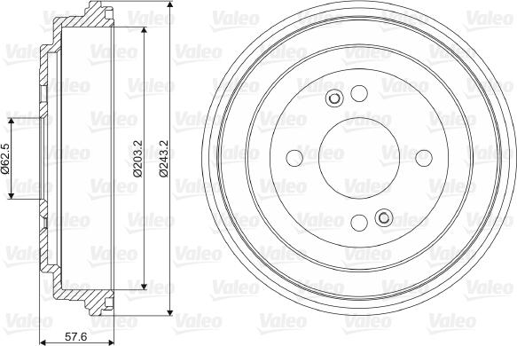 Valeo 237091 - Tambour de frein cwaw.fr