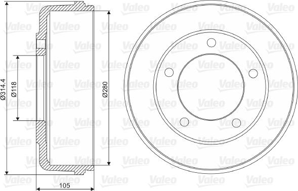 Valeo 237048 - Tambour de frein cwaw.fr