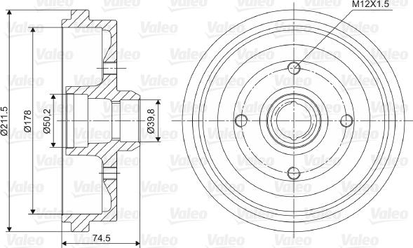 Valeo 237009 - Tambour de frein cwaw.fr