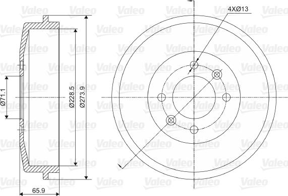 Valeo 237000 - Tambour de frein cwaw.fr