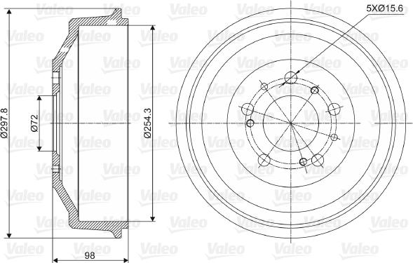 Valeo 237014 - Tambour de frein cwaw.fr