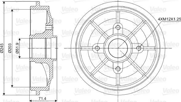 Valeo 237016 - Tambour de frein cwaw.fr