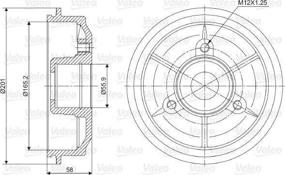 Valeo 237010 - Tambour de frein cwaw.fr