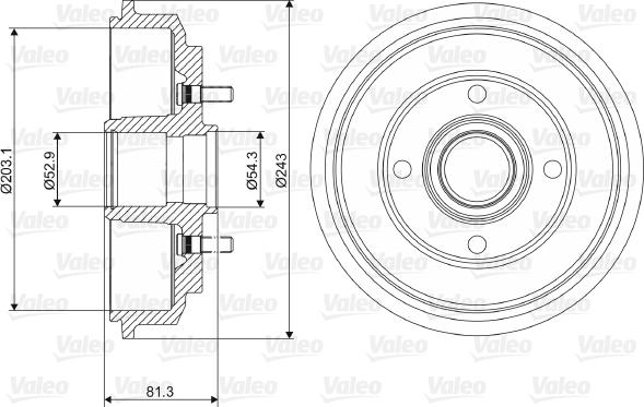 Valeo 237088 - Tambour de frein cwaw.fr