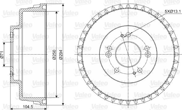 Valeo 237039 - Tambour de frein cwaw.fr