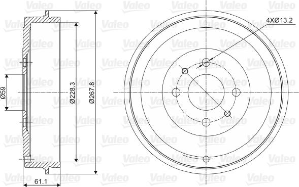 Valeo 237036 - Tambour de frein cwaw.fr