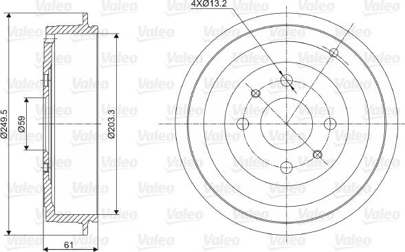 Valeo 237021 - Tambour de frein cwaw.fr