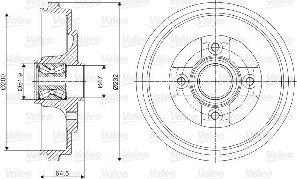 Valeo 237079 - Tambour de frein cwaw.fr