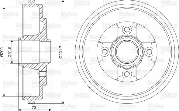 Valeo 237114 - Tambour de frein cwaw.fr