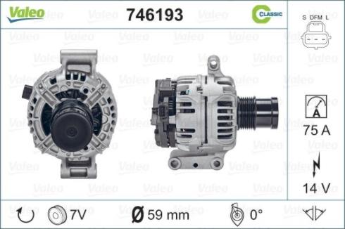 Valeo 746193 - Alternateur cwaw.fr