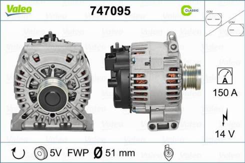 Valeo 747095 - Alternateur cwaw.fr