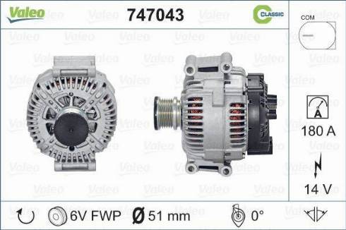 Valeo 747043 - Alternateur cwaw.fr