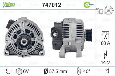 Valeo 747012 - Alternateur cwaw.fr