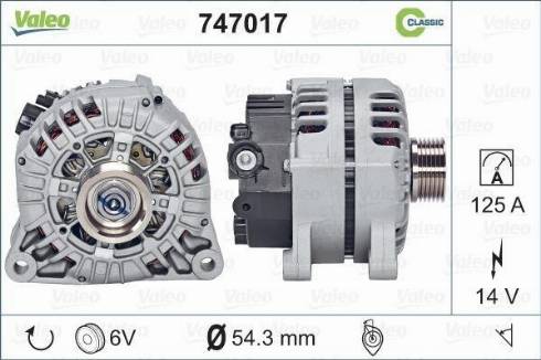 Valeo 747017 - Alternateur cwaw.fr