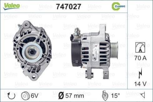 Valeo 747027 - Alternateur cwaw.fr