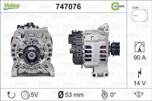 Valeo 747076 - Alternateur cwaw.fr