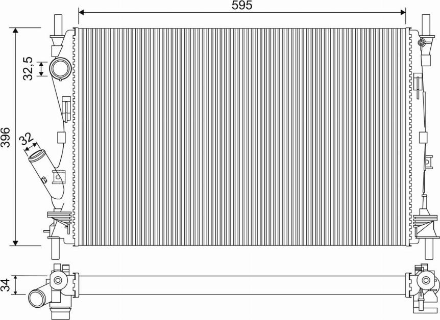 Valeo 701950 - Radiateur, refroidissement du moteur cwaw.fr