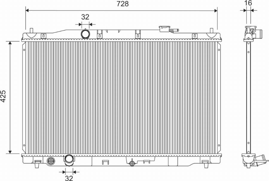 Valeo 701443 - Radiateur, refroidissement du moteur cwaw.fr