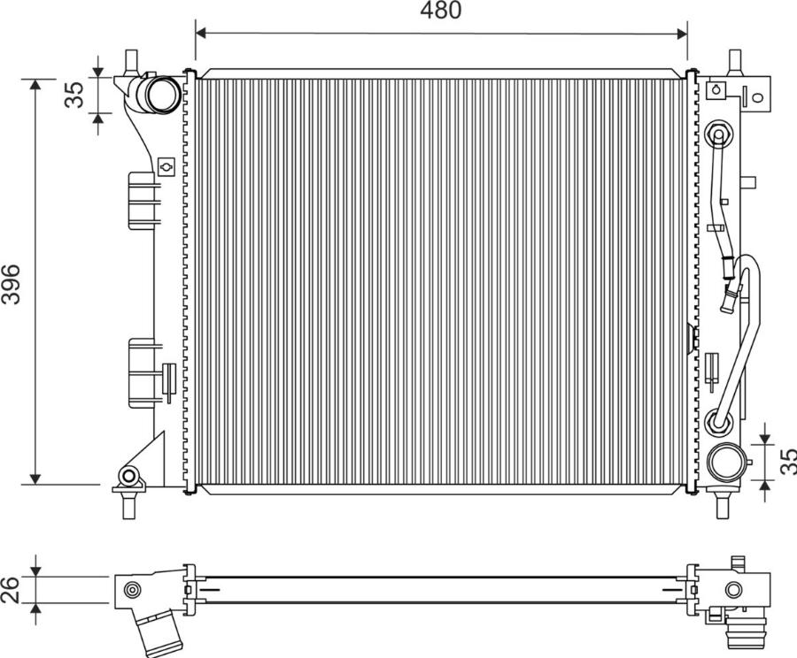 Valeo 701452 - Radiateur, refroidissement du moteur cwaw.fr