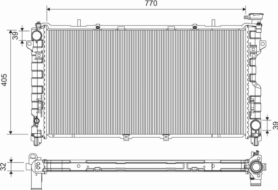 Valeo 701434 - Radiateur, refroidissement du moteur cwaw.fr