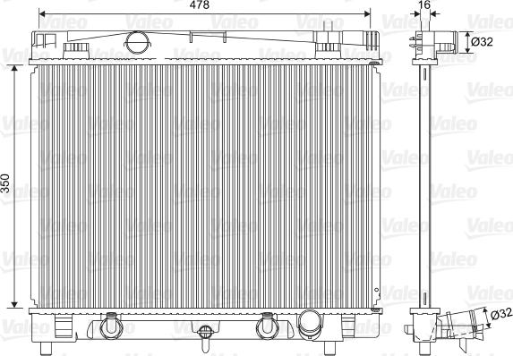 Valeo 701568 - Radiateur, refroidissement du moteur cwaw.fr