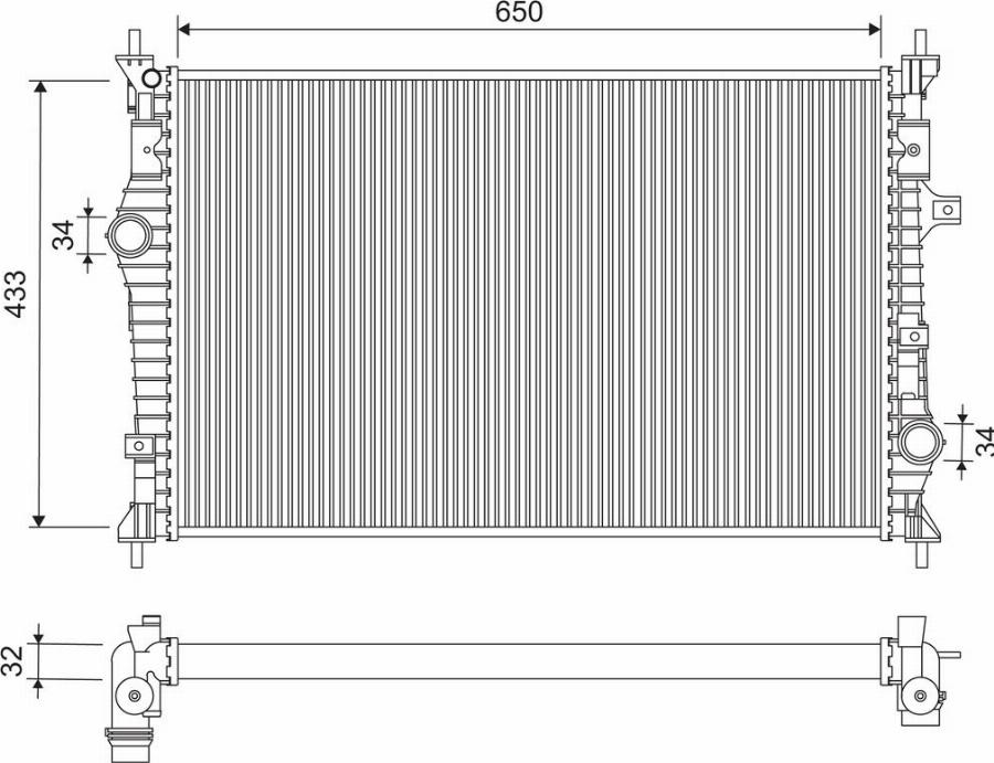 Valeo 701284 - Radiateur, refroidissement du moteur cwaw.fr