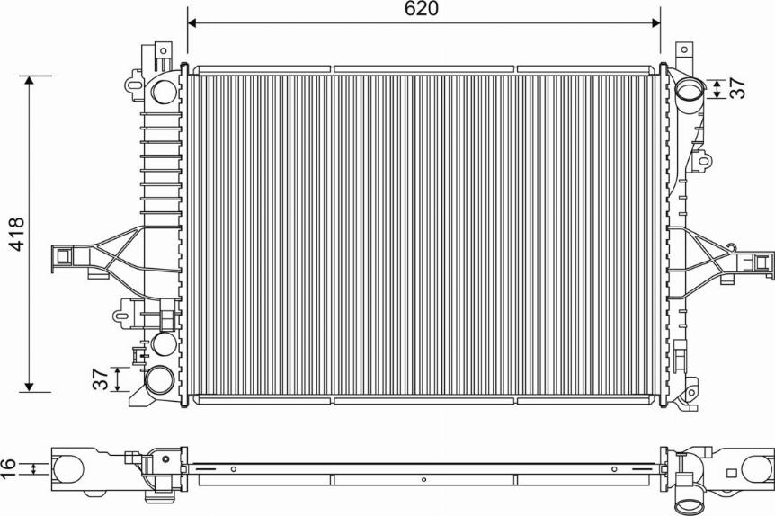 Valeo 701233 - Radiateur, refroidissement du moteur cwaw.fr