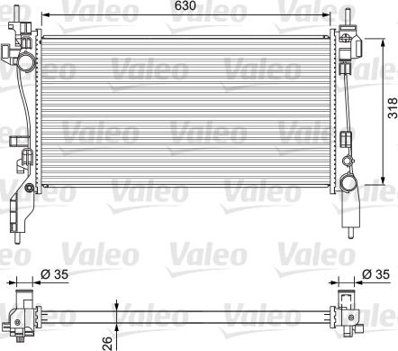 Valeo 701718 - Radiateur, refroidissement du moteur cwaw.fr