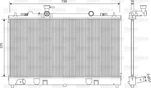 Valeo 734410 - Radiateur, refroidissement du moteur cwaw.fr