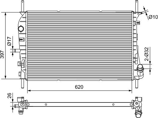 Valeo 734699 - Radiateur, refroidissement du moteur cwaw.fr