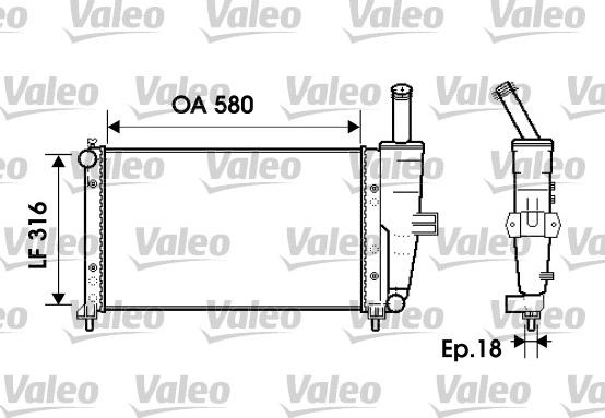 Valeo 734225 - Radiateur, refroidissement du moteur cwaw.fr