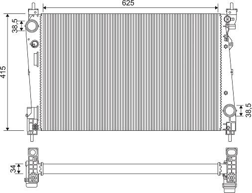 Valeo 735041 - Radiateur, refroidissement du moteur cwaw.fr