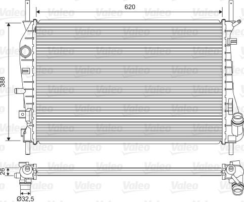 Valeo 735048 - Radiateur, refroidissement du moteur cwaw.fr