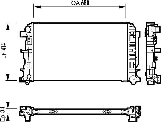 Valeo 735088 - Radiateur, refroidissement du moteur cwaw.fr