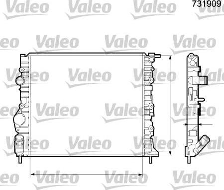 Valeo 731909 - Radiateur, refroidissement du moteur cwaw.fr