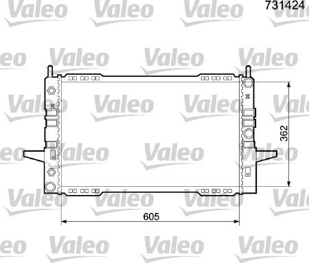 Valeo 731424 - Radiateur, refroidissement du moteur cwaw.fr