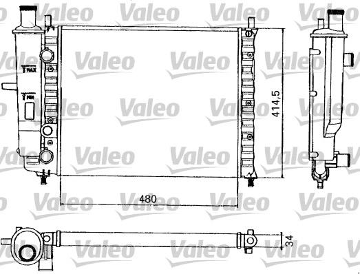 Valeo 731582 - Radiateur, refroidissement du moteur cwaw.fr