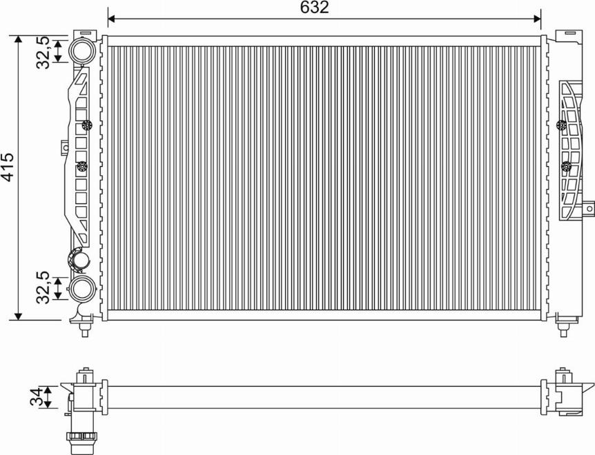 Valeo 731537 - Radiateur, refroidissement du moteur cwaw.fr