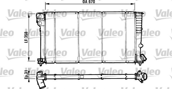 Valeo 731571 - Radiateur, refroidissement du moteur cwaw.fr