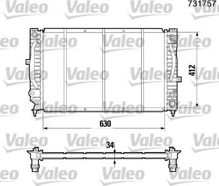 Valeo 731757 - Radiateur, refroidissement du moteur cwaw.fr