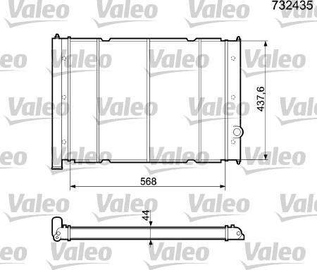 Valeo 732435 - Radiateur, refroidissement du moteur cwaw.fr