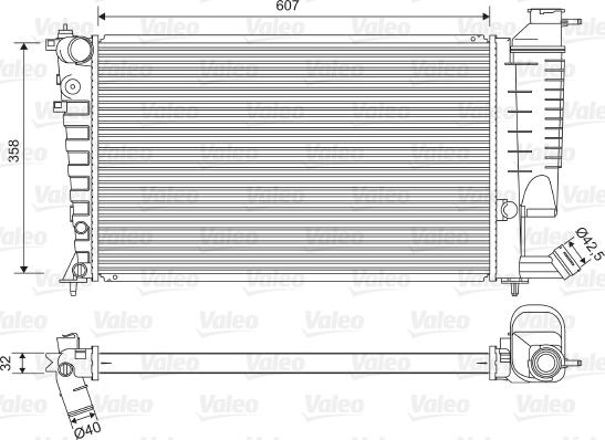 Valeo 732520 - Radiateur, refroidissement du moteur cwaw.fr