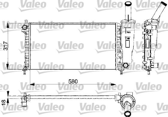 Valeo 732578 - Radiateur, refroidissement du moteur cwaw.fr