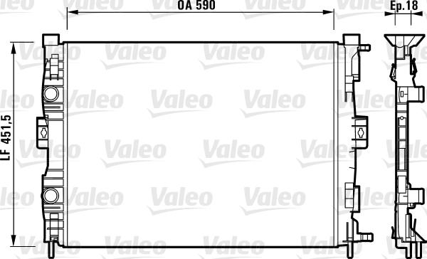 Valeo 732873 - Radiateur, refroidissement du moteur cwaw.fr