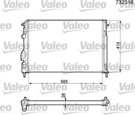 Valeo 732316 - Radiateur, refroidissement du moteur cwaw.fr