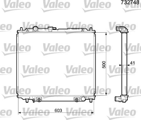 Valeo 732748 - Radiateur, refroidissement du moteur cwaw.fr